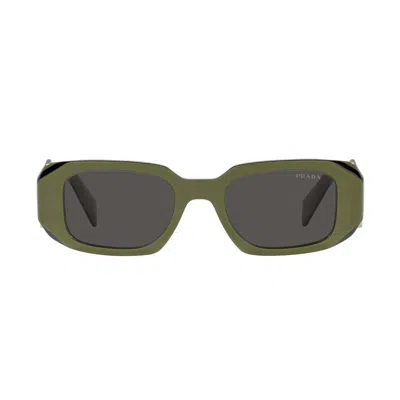 Prada Eyewear Rectangular Frame Sunglasses In Green