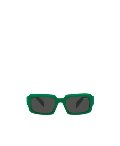 Prada Eyewear Rectangular Frame Sunglasses In Green