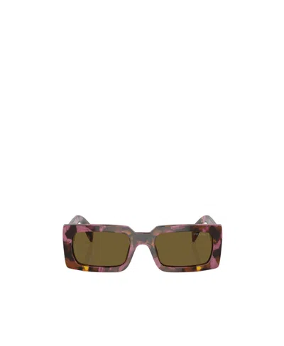 Prada Eyewear Rectangular Frame Sunglasses In Green