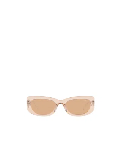 Prada Eyewear Rectangular Frame Sunglasses In Nude