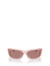 Prada Logo Propionate & Plastic Wrap Sunglasses In Pink