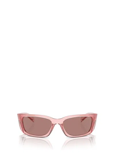 Prada Logo Propionate & Plastic Wrap Sunglasses In Pink