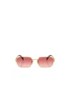 Prada Womens Gold Pr A51s Irregular-frame Metal Sunglasses In Pink