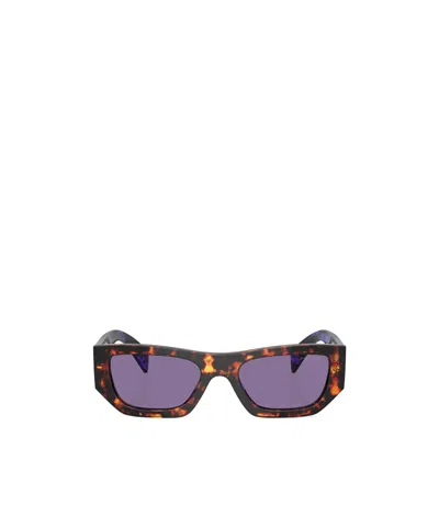 Prada Eyewear Rectangular Frame Sunglasses In Purple
