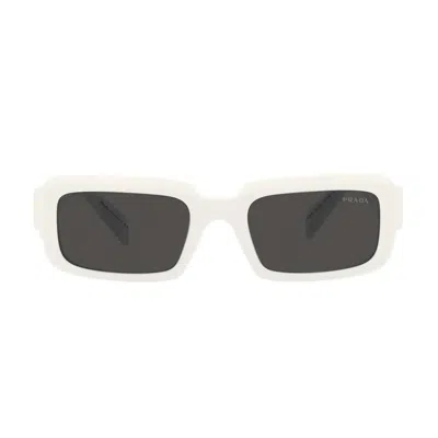 Prada Eyewear Rectangular Frame Sunglasses In White