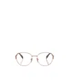 Prada Eyewear Round Frame Glasses In Gold