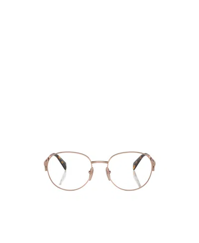 Prada Eyewear Round Frame Glasses In Gold