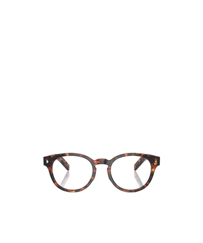 Prada Eyewear Round Frame Glasses In Brown