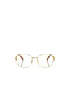 Prada Womens Gold Pr A50v Round-frame Metal Optical Glasses In Yellow
