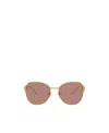 Prada Blue Light Blocking Round Metal Optical Glasses In Nude