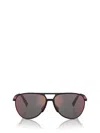 Prada Linea Rossa 59mm Pilot Sunglasses In Rubbered Black