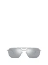 Prada Eyewear Rectangular Frame Sunglasses In Silver