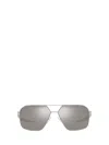 Prada Logo-print Geometric Sunglasses In Silver