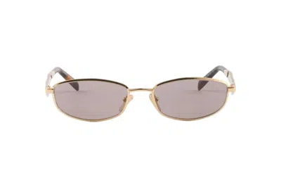 Prada Eyewear Sprd51c055e5ak Metal Oval Sunglasses In Gold