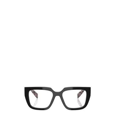 Prada Eyewear Square Frame Glasses In Black