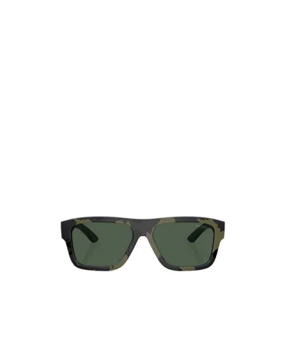 Prada Ps04zs 14x90i Verde Mimetico Gommato Sunglasses In Green