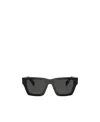 Prada Logo-arm Square-frame Sunglasses In Black