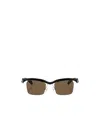 Prada Rectangle Semi-rimless Plastic Sunglasses In Brown