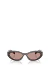 Prada Pr 26zs 17n60b 55mm Womens Oval Sunglasses In Brown