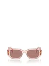 Prada Womens Pink Pr 17ws Rectangular-frame Acetate Sunglasses In Pink