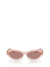Prada Transparent Peach Acetate Sunglasses In Pink