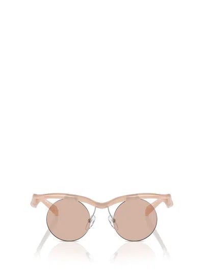 Prada Pr A24s Opal Peach Sunglasses In Metallic
