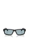 Prada 57mm Rectangular Optical Glasses In Black
