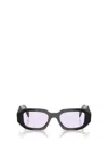 Prada Geometric Rectangle Acetate Sunglasses In Black