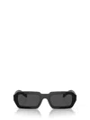 Prada Triangle Logo Acetate Rectangle Sunglasses In Black