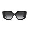Prada Womens Black Pr 14zs Irregular-frame Acetate Sunglasses In Black