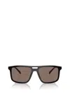 Prada 56mm Polarized Rectangular Sunglasses In Black