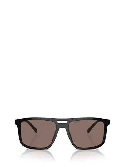 Prada 56mm Polarized Rectangular Sunglasses In Black