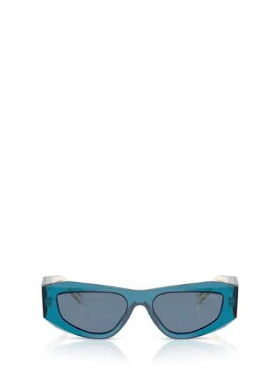 Prada Symbole Geometric-frame Sunglasses In Blue