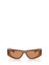 Prada 0pr B19s Translucent Brown Angular Sunglasses In Brown