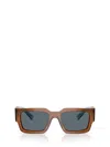 Prada 0pr B17s Rectangular Acetate Sunglasses In Brown