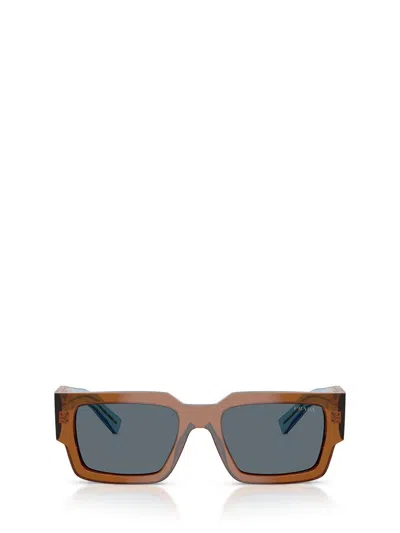 Prada 0pr B17s Rectangular Acetate Sunglasses In Brown