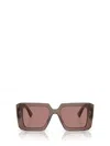 Prada 56mm Square Sunglasses In Brown Transparent