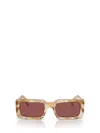 Prada Logo-print Rectangle-frame Sunglasses In Desert Tortoise