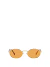 Prada Round-frame Tinted Sunglasses In Gold