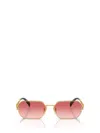Prada Womens Gold Pr A51s Irregular-frame Metal Sunglasses In Gold
