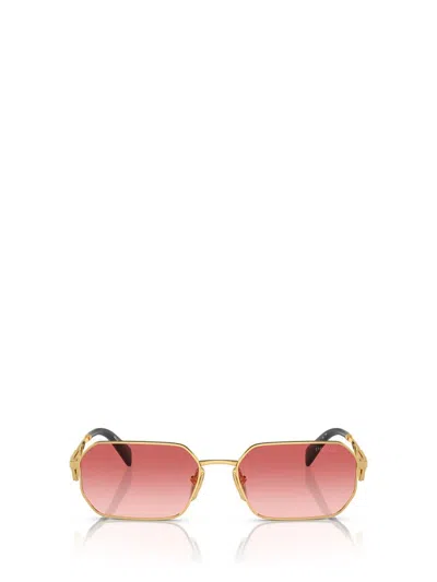 Prada Womens Gold Pr A51s Irregular-frame Metal Sunglasses In Pink