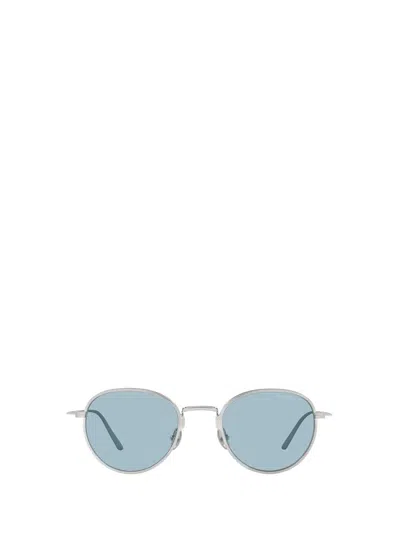 Prada Eyewear Round Frame Sunglasses In Satin Titanium