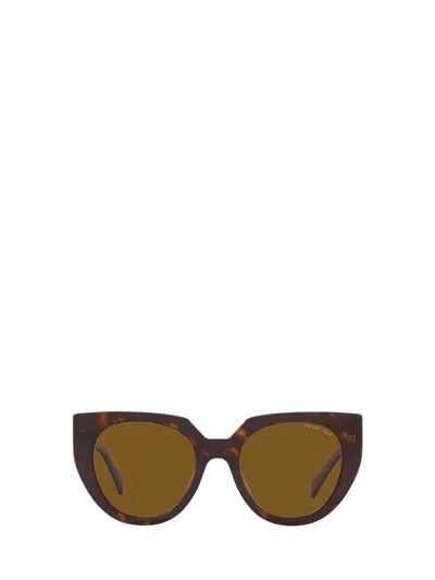 Prada Eyewear Round Frame Sunglasses In Tortoise
