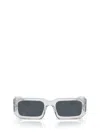 Prada Eyewear Rectangular Frame Sunglasses In Transparent Grey