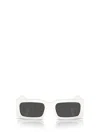 Prada Acetate Rectangular Sunglasses In White