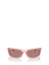 Prada Logo Propionate & Plastic Wrap Sunglasses In Transparent Peach