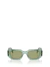 Prada Womens Green Pr A25s Rectangle-frame Acetate Sunglasses