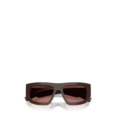 Prada Eyewear Triangle Logo Geometric Frame Sunglasses In Brown