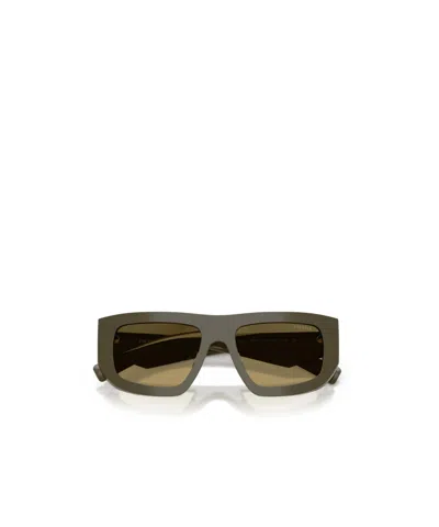 Prada Eyewear Triangle Logo Geometric Frame Sunglasses In Green