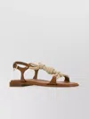 Prada Fabric And Leather Sandals With Braided Straps In Brown